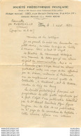 SOCIETE PREHISTORIQUE FRANCAISE  RUE ST JACQUES A PARIS COURRIER DE 1951 - Historische Dokumente