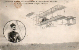 L'Aviation Militaire Aux Grandes Manoeuvres De Picardie  Le Capitaine LETHEUX Sur Bi Plan FARMAN - War 1914-18