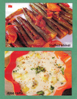 INDIA 2023 Inde Indien - INDIAN CUISINES Picture Post Card - Stuffed Bhindi & Aloo Raita - Postcards, Food, Postcard - Recipes (cooking)