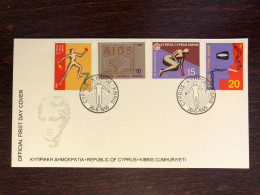 CYPRUS FDC COVER 1995 YEAR AIDS SIDA HEALTH MEDICINE STAMPS - Covers & Documents