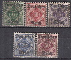 DR  Dienst 52-56, Gestempelt, Württembergaufdruck, 1920 - Service