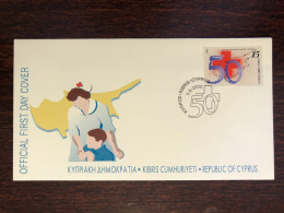 CYPRUS FDC COVER 2000 YEAR RED CROSS HEALTH MEDICINE STAMPS - Briefe U. Dokumente