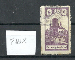 FAUX Poland Polska Polen 1918 Local Post ZARKI Michel 7 O FAKE Fälschung - Gebruikt