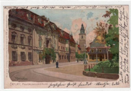 39016006 - Lithographie Erfurt Mit Regierungsgebaeude Gelaufen 1904. Ecken Mit Albumabdruecken. Gute Erhaltung. - Erfurt