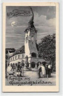 39121606 - Scherzkarte Gumpoldskirchen Aus Der Sicht Eines Betrunkenen. Partie An Der Kirche Gelaufen. Leichte Durchdru - Otros & Sin Clasificación