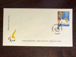 CYPRUS FDC COVER 2005 YEAR PARALYMPIC DISABLED SPORTS HEALTH MEDICINE STAMPS - Covers & Documents