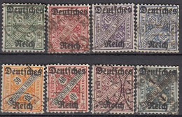 DR  Dienst 57-64, Gestempelt, Württembergaufdruck, 1920 - Dienstmarken