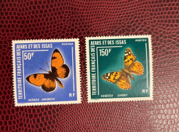 AFARS ET ISSAS 1976 2v Neuf MNH ** Mi YT 438 439 Mariposa Butterfly Borboleta Schmetterlinge Farfalla - Mariposas