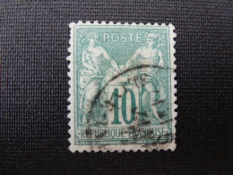 N°76 - 10c Vert Oblitéré (15% De La Cote) - 1876-1898 Sage (Tipo II)