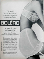 Publicité Papier  LINGERIE BOLERO Mai 1964 FAC 992 - Advertising