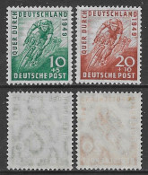 Germania Germany 1949 British American Zone Cycling Race Across Germany Mi N.106-107 Complete Set MNH ** - Postfris