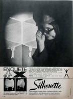 Publicité Papier  LINGERIE SILHOUETTE Mai 1964 FAC 992 - Werbung