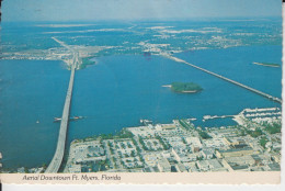 Aerial Downtown Fort Myers Floride. Two Bridges Over The Caloosahatchee River Yacht Basin Center Right Of Picture - Fort Myers