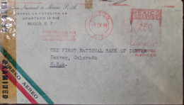 O) 1944 MEXICO, CENSORSHIP,  ISABEL LA CATOLICA, AIRMAIL, CIRCULATED TO USA - México