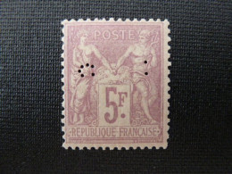 N°95 - 5fr Violet S. Lilas Neuf Charnière (15% De La Cote) - 1876-1898 Sage (Tipo II)