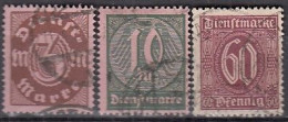 DR  Dienst 66-68, Gestempelt, Wertziffern, 1921 - Oficial