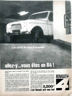 Publicité Papier  VOITURE RENAULT R4 Mai 1964 FAC 994 - Advertising