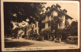 Cpa, 24, Dordogne, Les Eyzies En Périgord, Devanture Hôtel Cro-Magnon, Animée, Voiture, Pompe à Essence, éd CAP - Les Eyzies