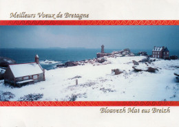 CPM GRAND FORMAT 1 - COTE D'ARMOR - PLOUMANAC'H - LE PHARE DE MEN RUZ SOUS LA NEIGE - Ploumanac'h