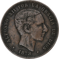 Espagne, Alfonso XII, 10 Centimos, 1878, Barcelona, Cuivre, TTB, KM:675 - Eerste Muntslagen