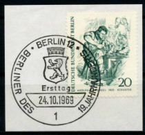 BERLIN 1969 Nr 334 Gestempelt Briefstück ZENTR-ESST X5E8262 - Used Stamps