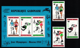 Gabun 733-735 Und Block 39 Postfrisch #KM051 - Gabon (1960-...)