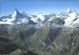 11878293 Zermatt VS Fliegeraufnahme Matterhorn Mont-Blanc Dt. Blanche  - Otros & Sin Clasificación