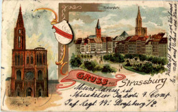 Gruss Aus Strassburg - Litho - Strasbourg