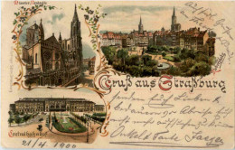 Gruss Aus Strasbourg - Litho - Strasbourg