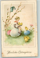 39429206 - Maedchen Kueken Eier Weidenkaetzchen - Ostern