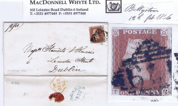 Ireland Meath 1846 Letter Bettystown To Dublin With Imperforate 1d Red Plate 64 Tied "179" At Drogheda - Sonstige & Ohne Zuordnung