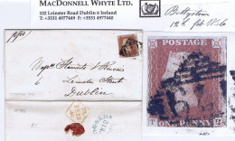 Ireland Meath 1846 Letter Bettystown To Dublin With Imperforate 1d Red Plate 64 Tied "179" At Drogheda - Other & Unclassified