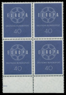BRD BUND 1959 Nr 321 Postfrisch VIERERBLOCK URA X55832E - Nuevos