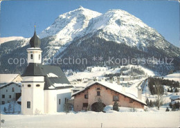 11875253 La Punt-Chamues-ch Ortsblick Mit Kirche Und Piz Mezzaun La Punt-Chamues - Otros & Sin Clasificación