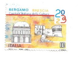 (REPUBBLICA ITALIANA) 2023, BERGAMO, BRESCIA, CAPITALE ITALIANA DELLA CULTURA - Francobollo Usato - 2021-...: Used