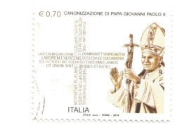 (REPUBBLICA ITALIANA) 2014, CANONIZZAZIONE DI PAPA GIOVANNI PAOLO II - Serie Di 1 Francobollo Usato - 2011-20: Used