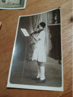 563 // PHOTO ANCIENNE JEUNE FILLE AU VIOLON 13 X 8 CMS - Anonymous Persons