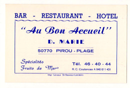 Bar, Restaurant, Hotel "AU BON ACCEUIL - D.MARIE" 50770 PIROU-PLAGE _CV89 - Visitenkarten