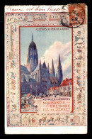 14 - BAYEUX - CARTE ILLUSTREE DES CHEMINS DE FER DE L'ETAT  - TAPISSEIRE DE LA REINE MATHILDE ET LA PLACE - Bayeux