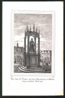 Lithographie Wittenberg, Luther-Denkmal, Lithographie Um 1835 Aus Saxonia, 28 X 19cm  - Lithographies