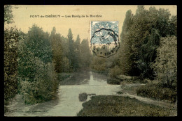 38 - PONT-DE-CHERUY - LES BORDS DE LA BOURBRE - CARTE TOILEE ET COLORISEE - Pont-de-Chéruy