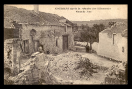 51 - COURMAS - LA GRANDE RUE APRES LA RETRAITE DES ALLEMANDS - Autres & Non Classés