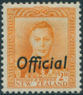 New Zealand Official 1947 SGO152 2d Orange KGVI MLH - Otros & Sin Clasificación