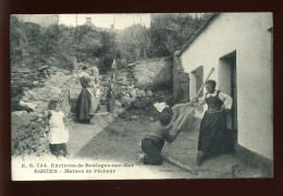 62 - EQUIHEN - MAISON DE PECHEUR - REPARATION DES FILETS - Other & Unclassified