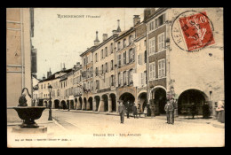 88 - REMIREMONT - GRANDE RRUE - LES ARCADES - HOTEL DU CHEVAL DE BRONZE - CARTE COLORISEE - Remiremont