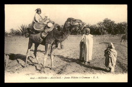 SCENES ET TYPES - ALGERIE - JEUNES FILLETTES A CHAMEAU - Scene & Tipi