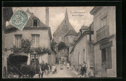 CPA St-Christophe, Rue De L`Eglise, Vue De La Rue  - Autres & Non Classés