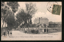CPA Nouans, Groupe Scolaire Et Mairie, Routes De Lucay-le-Mâle Et D`Écueillé  - Otros & Sin Clasificación
