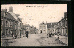 CPA Souvigné, Place De L`Eglise  - Other & Unclassified