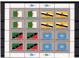 1989 Flags Of Member Nations - Algeria,Brunei Darussalam,Saint Kitts And Nevis,United Nations / UN.M/S - MNH** - Nuevos